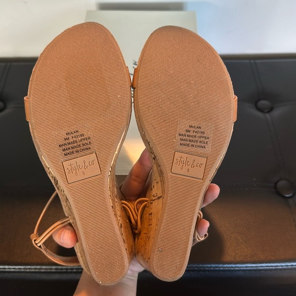 Style & Co Tan Mulan Wedges 8M - Picture 5 of 6